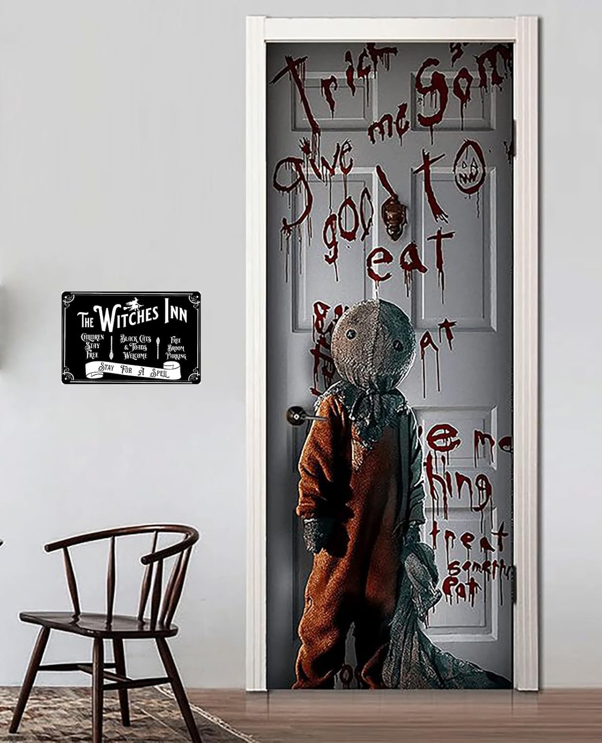 The Wicked Witch Inn Stay for a Spell – Letrero de metal, decoración de cocina de bruja, decoración de fiesta de Halloween, decoración de pared de