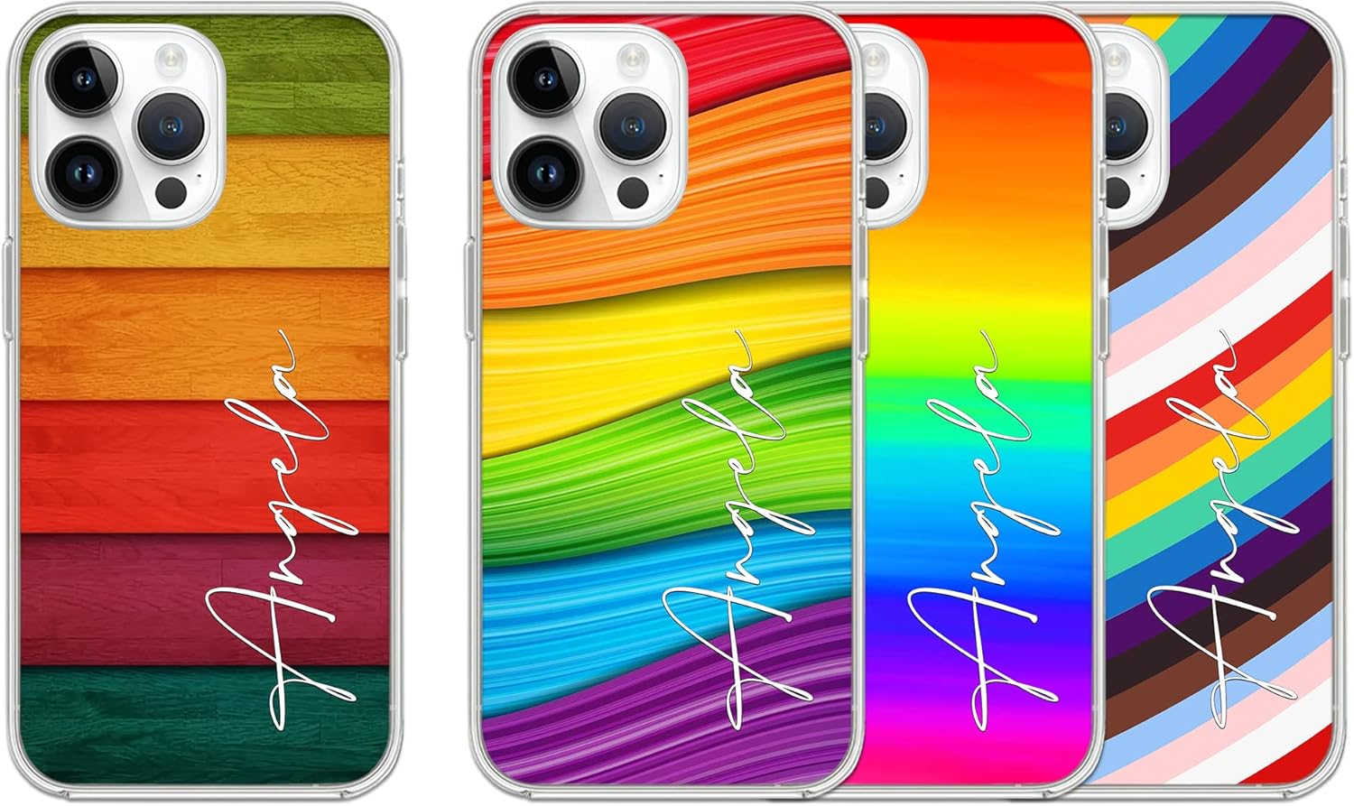CASEZILY Funda LGBT personalizada con diseño de rayas de arcoíris, transparente, compatible con iPhone 15, 14, 13, 12, 11, X, Xs, Xr, 8, 7, 6s, Mini