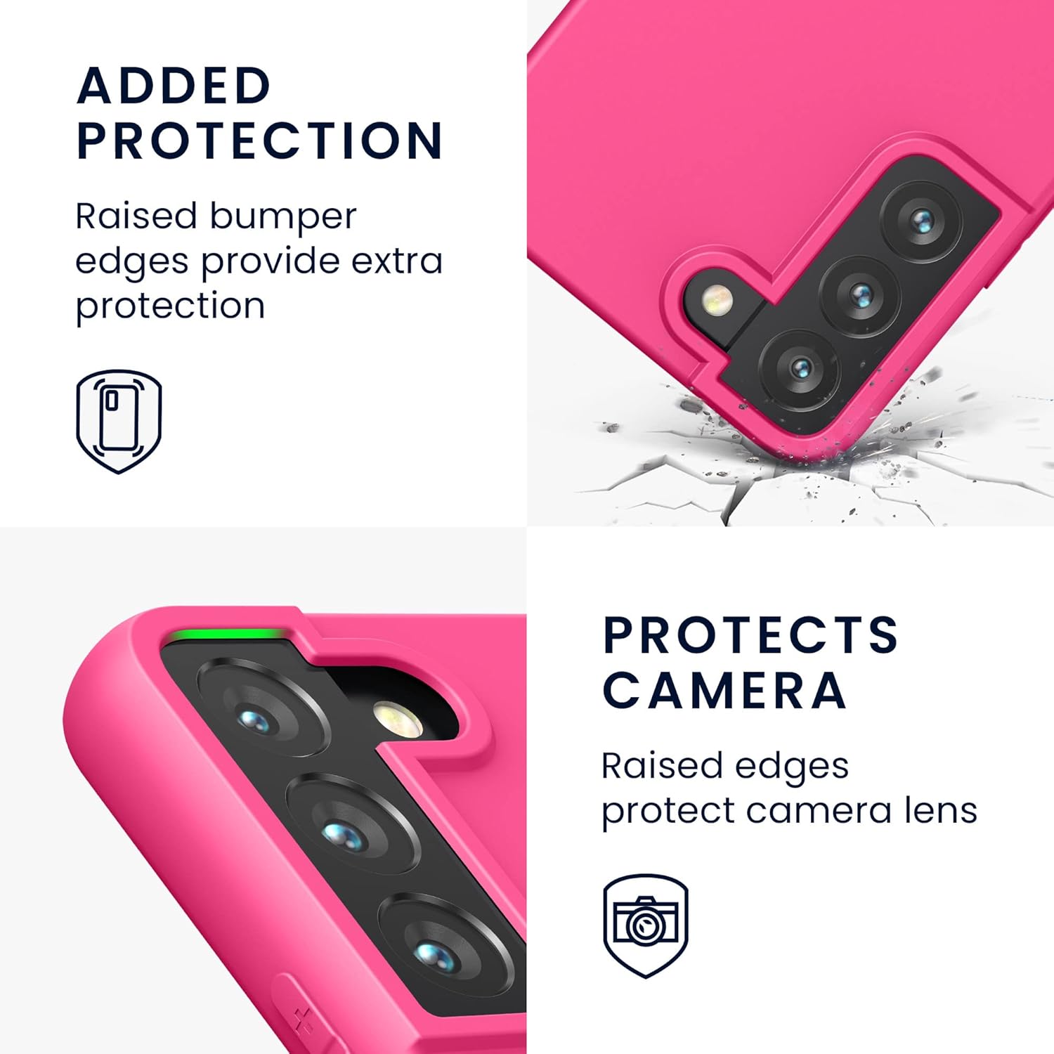 kwmobile Funda compatible con Samsung Galaxy S22 – Funda protectora de silicona TPU suave y delgada – Rosa neón