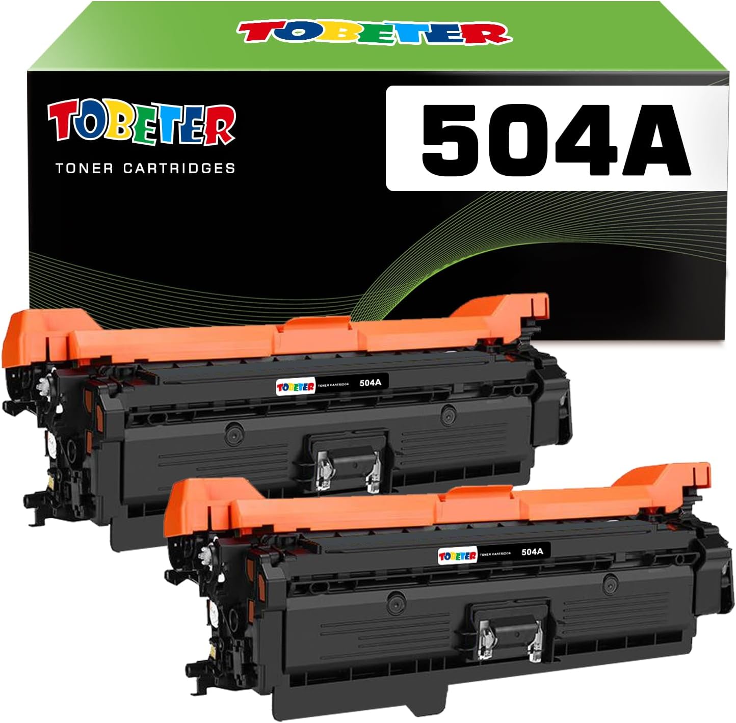 ToBeter Cartucho de tóner compatible 504A para HP 504A CE250A para impresoras MFP Color Laserjet CP3525 CP3525N CP3525DN CP3525X CM3530 CM3530FS MFP