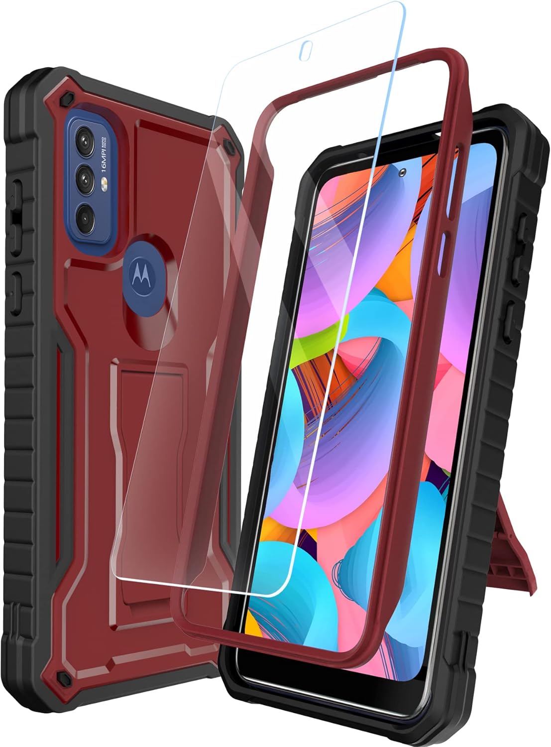 DUOPAL Funda para Motorola Moto G Play 2023  Pure Case, protección de grado militar a prueba de golpes con protector de pantalla HD de vidrio