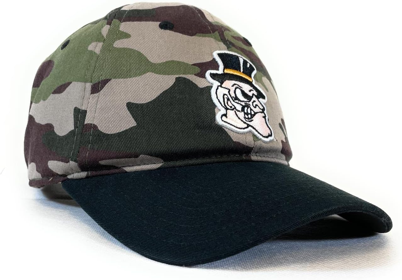 Mens NCAA Camo Hat Unisex College Cap Collegiate Woodland Camo Two-Tone Hat for Men and Women