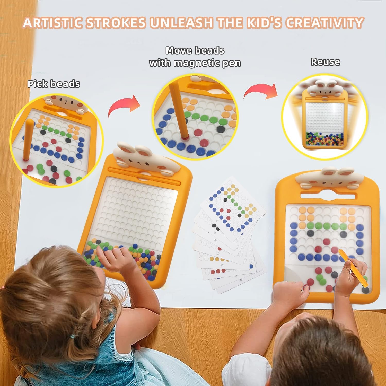 Tablero magnético de puntos para niños, tablero de dibujo magnético Montessori para niños pequeños, arte de puntos magnéticos, juguete educativo