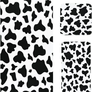 El juego de 3 toallas de baño con estampado de vaca incluye toalla de playa, toalla de mano y toalla de lavado, juego de toallas de manchas de vaca El juego de 3 toallas de baño con estampado de vaca incluye toalla de playa, toalla de mano y toalla de lavado, juego de toallas de manchas de vaca