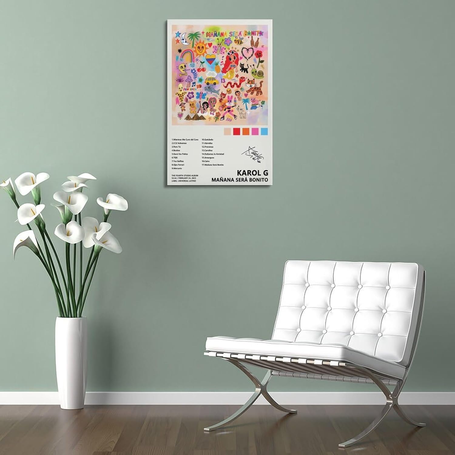 Karol G Mañana Será Bonito póster para estética de habitación, póster de arte en lienzo, impresión artística moderna para dormitorio familiar,