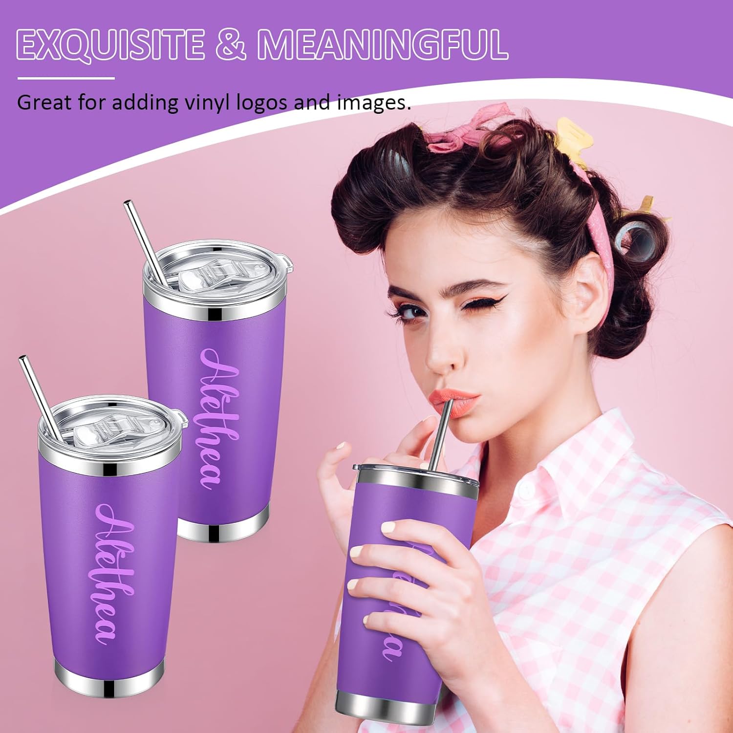 Paquete de 24 vasos de viaje aislados de 20 onzas, vaso de viaje al vacío de doble pared con tapa y pajita, tazas de café de doble pared de acero