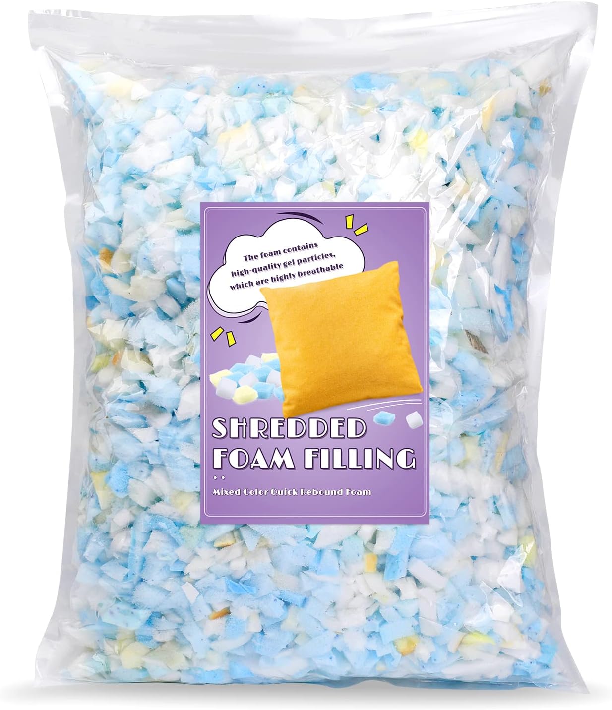 Jmuiiu Relleno de espuma viscoelástica triturada de 8.82 oz8.81 onzas para almohadas, puf, muñecas, sofás, animales de peluche de Navidad,