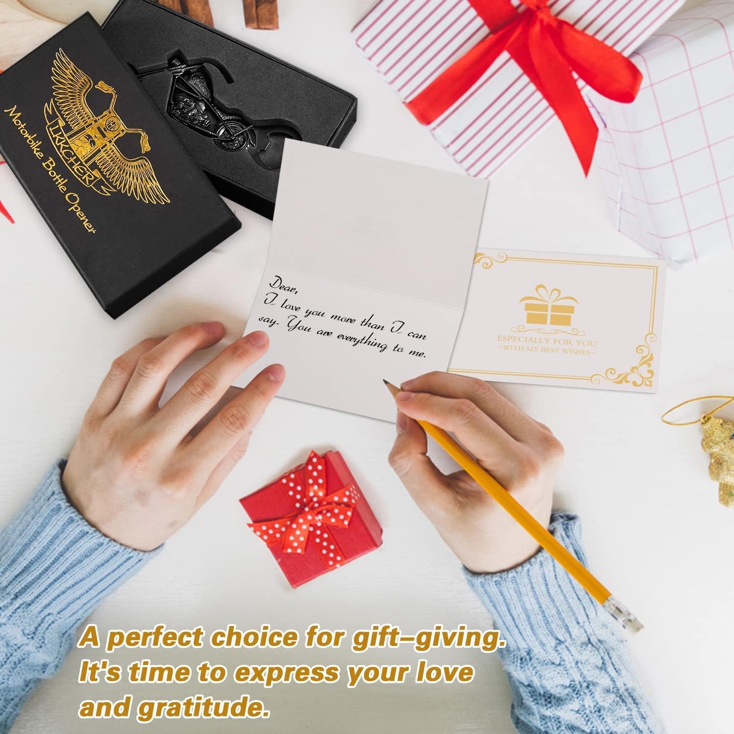 LKKCHER Abrebotellas de cerveza para motocicleta, regalos para hombre para cumpleaños, día del padre, ideas de regalo de Navidad para hombres,