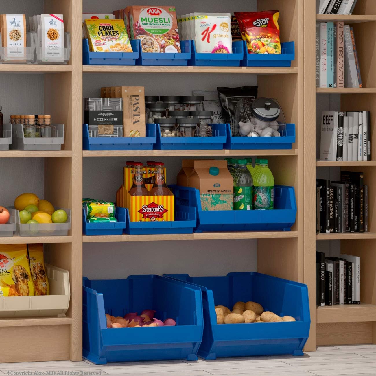 Akro-Mils 30124 – Caja de plástico para estantes anidados (24 x 4 x 4 pulgadas), verde, (paquete de 12)