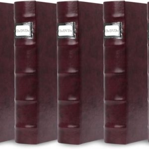 Corona – Juego de carpetas de almacenamiento de CDDVD, de cuero, capacidad de 288 discos, organizador de almacenamiento para DVD, CD, Blu Ray y Corona – Juego de carpetas de almacenamiento de CDDVD, de cuero, capacidad de 288 discos, organizador de almacenamiento para DVD, CD, Blu Ray y