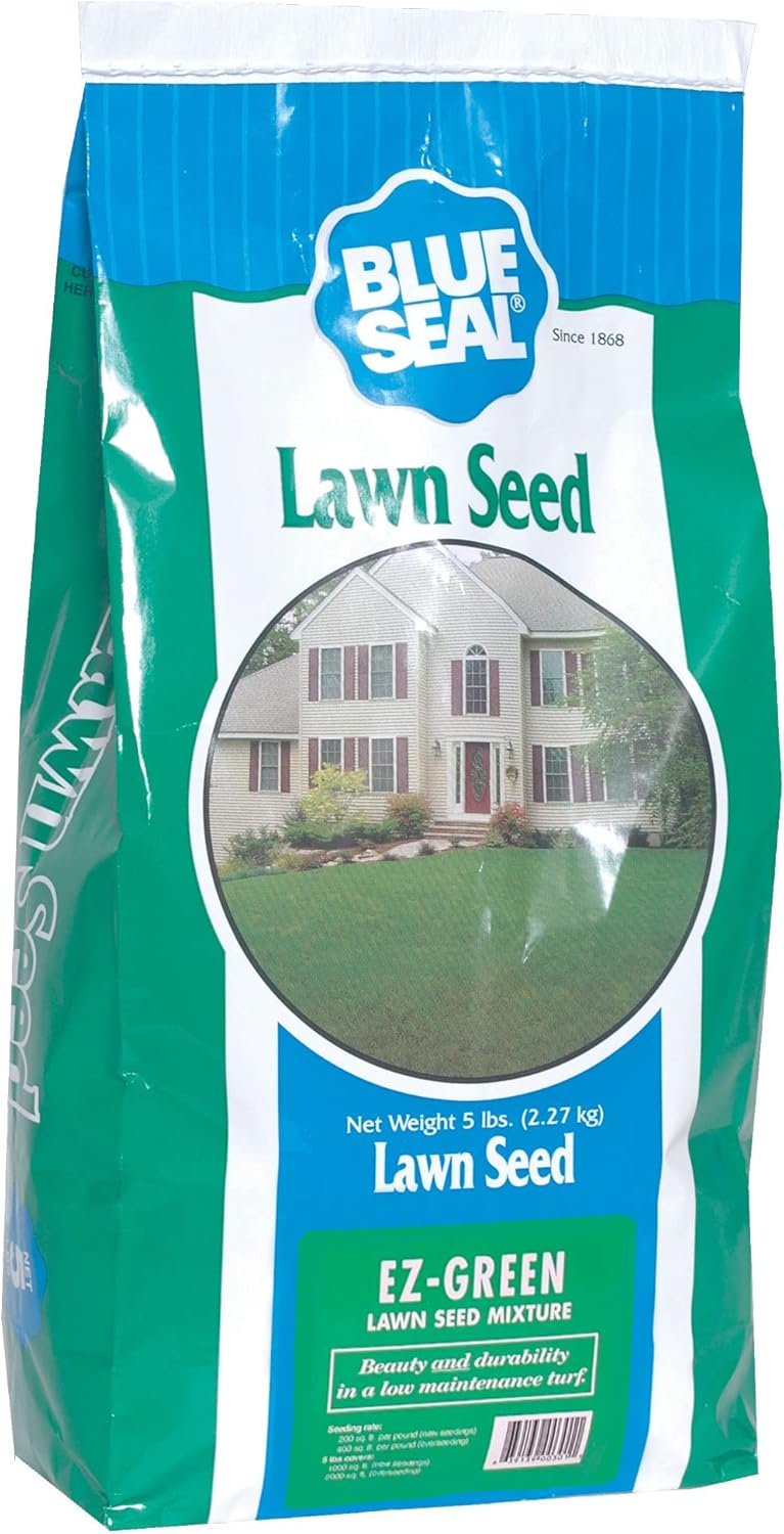 Blue Seal EZ Green Grass Seed  Césped de textura fina, se espesa rápidamente, semillas de césped de crecimiento rápido  Bolsa de 5 libras