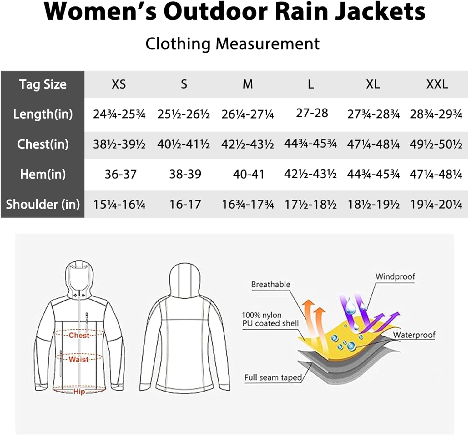 Little Donkey Andy Chaqueta impermeable para mujer, ligera, con capucha, protección solar, cortavientos para senderismo al aire libre