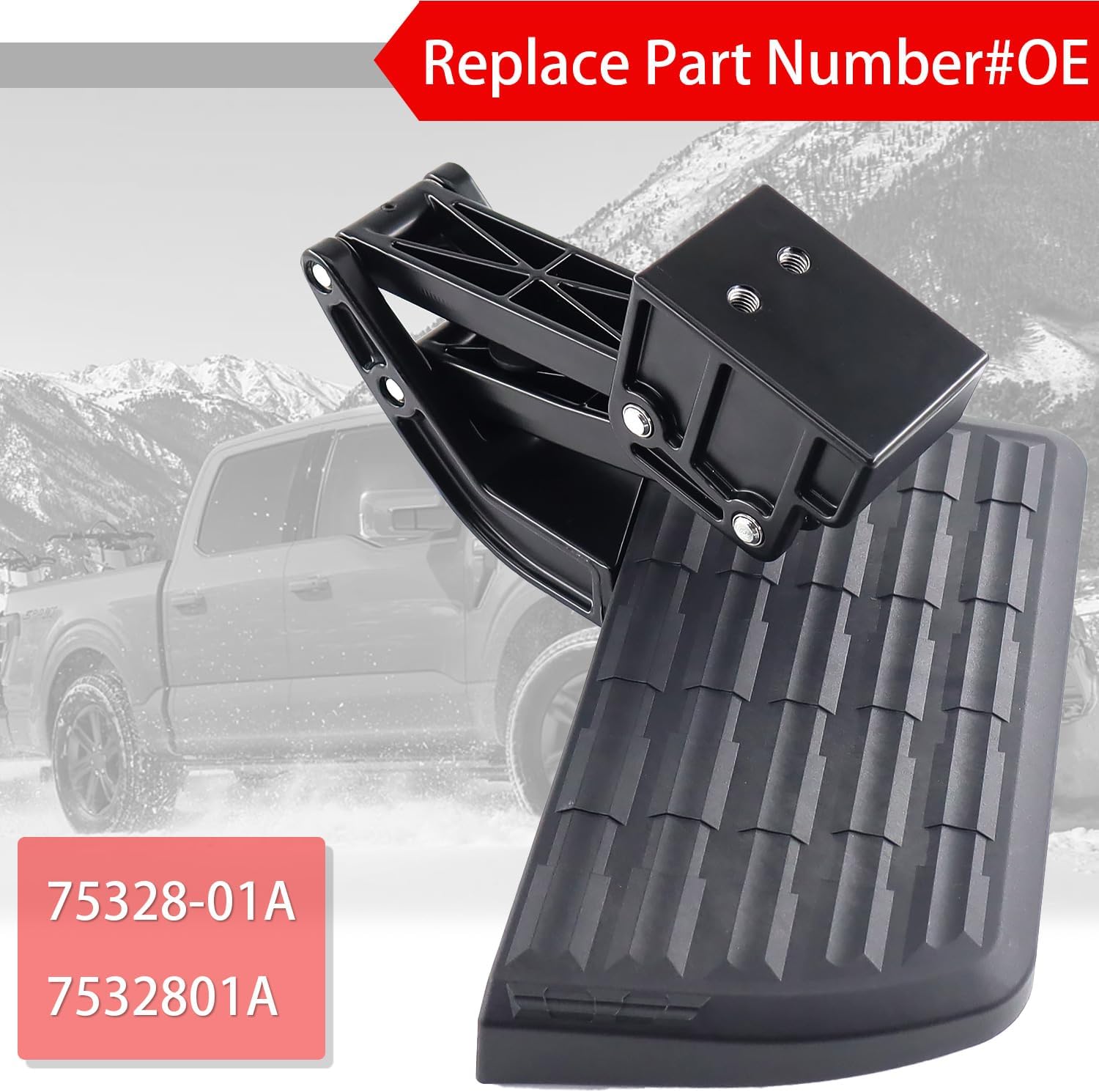75328-01A Escalón de parachoques retráctil para Ford F150 2021 2022 2023 plegable camión trasero escalón negro