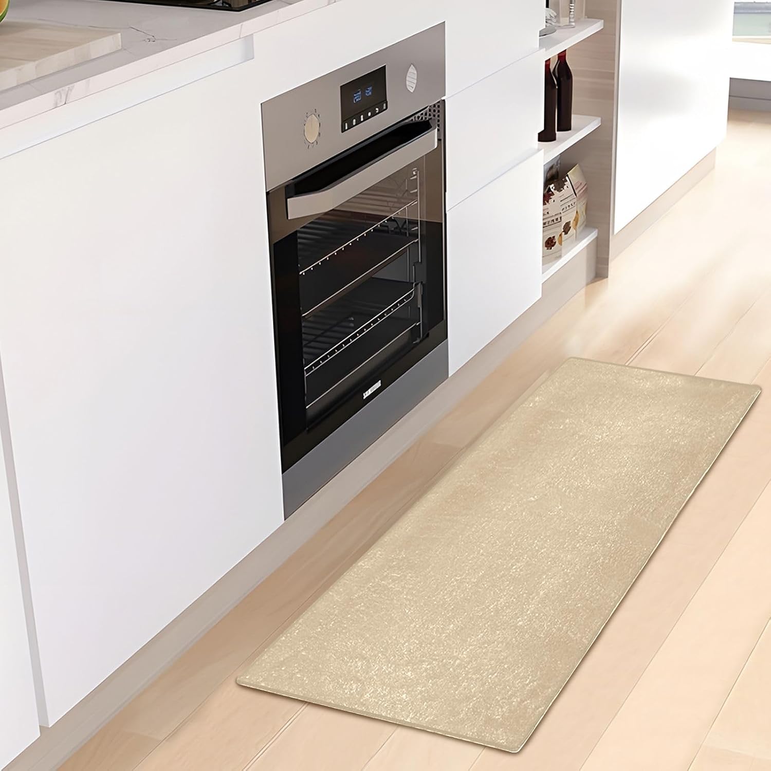 Joisal Pale Ocre – Tapetes de baño de felpa, absorbentes, antideslizantes, con parte trasera de goma, lavables, 39 x 20 pulgadas