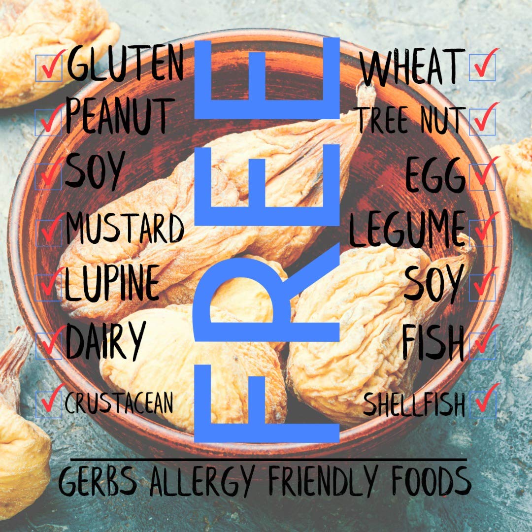 Frutas secas GERBS, Top 14 libres de alergia alimentaria, sin sulfuro, sin conservantes, sin OMG, vegano