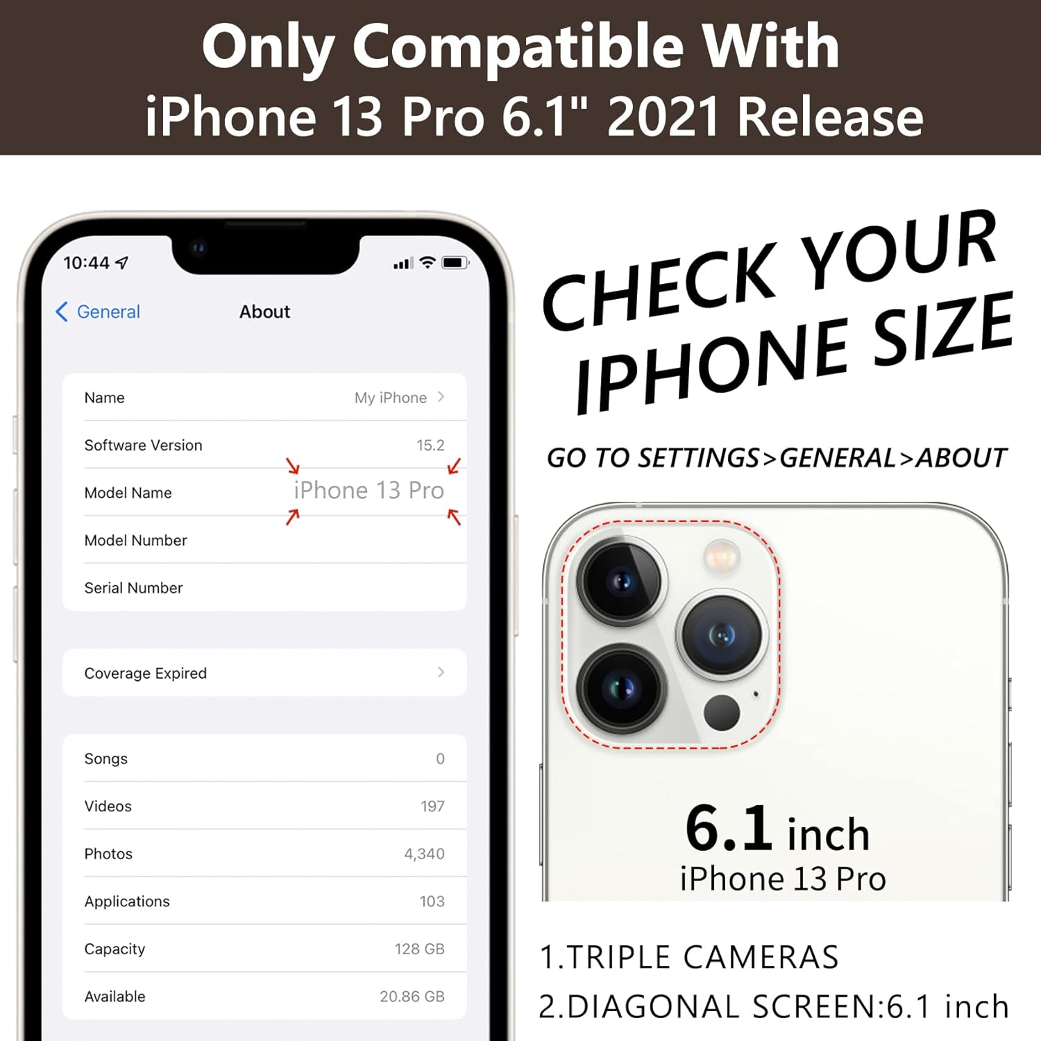 Keallce Funda para iPhone 13 Pro de 6.1 pulgadas 2021, funda tipo cartera con ranuras para tarjetas, soporte de anillo con soporte de soporte, funda