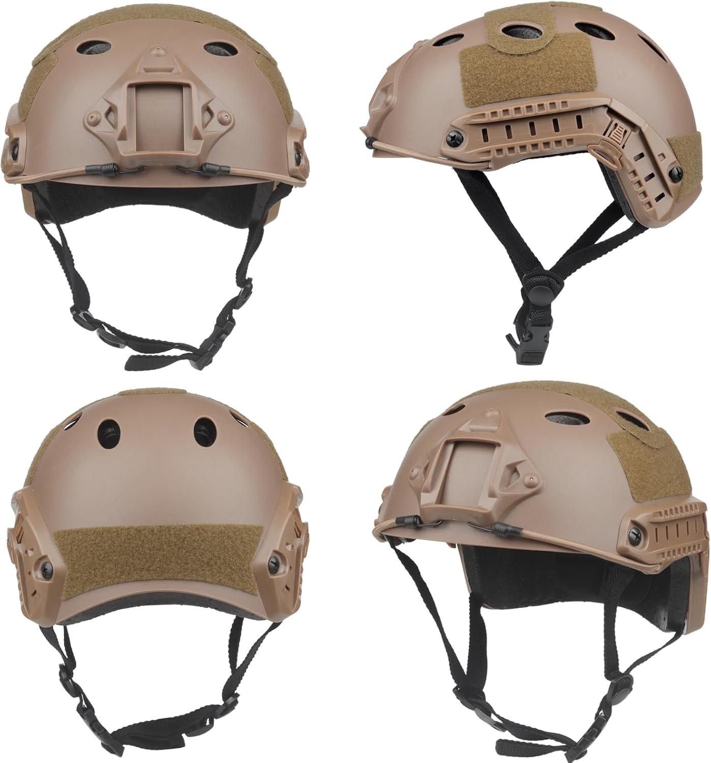 VPZENAR Casco y máscara de Airsoft, máscara de cara completa de Airsoft, gafas de Airsoft desmontables, casco de Paintball PJ Fast con montaje