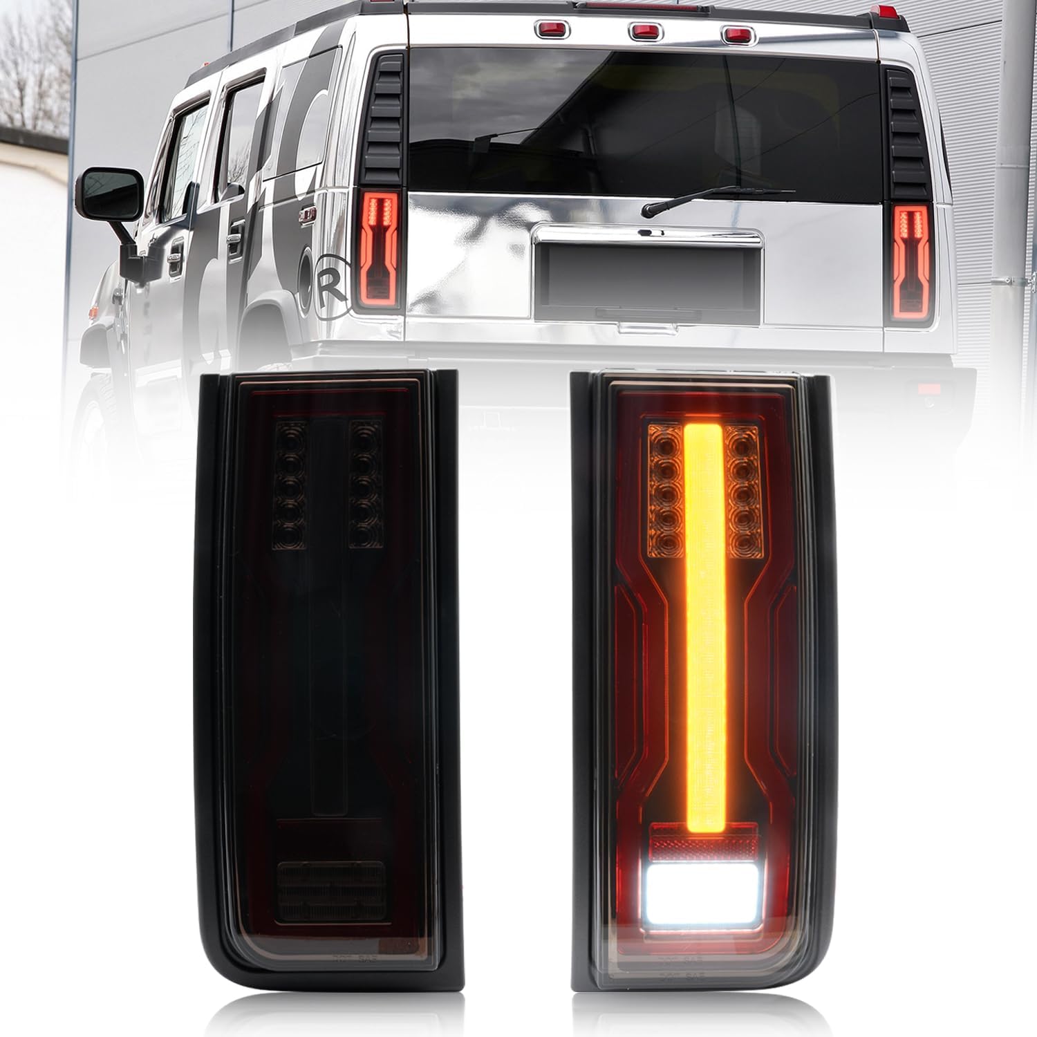 NSLUMO Último estilo EV LED conjunto de luz trasera para 2003 2004 2005 2006 2007 2008 2009 Hummer-H2 SUV LED trasera nieblafrenomarcha atrás  kit