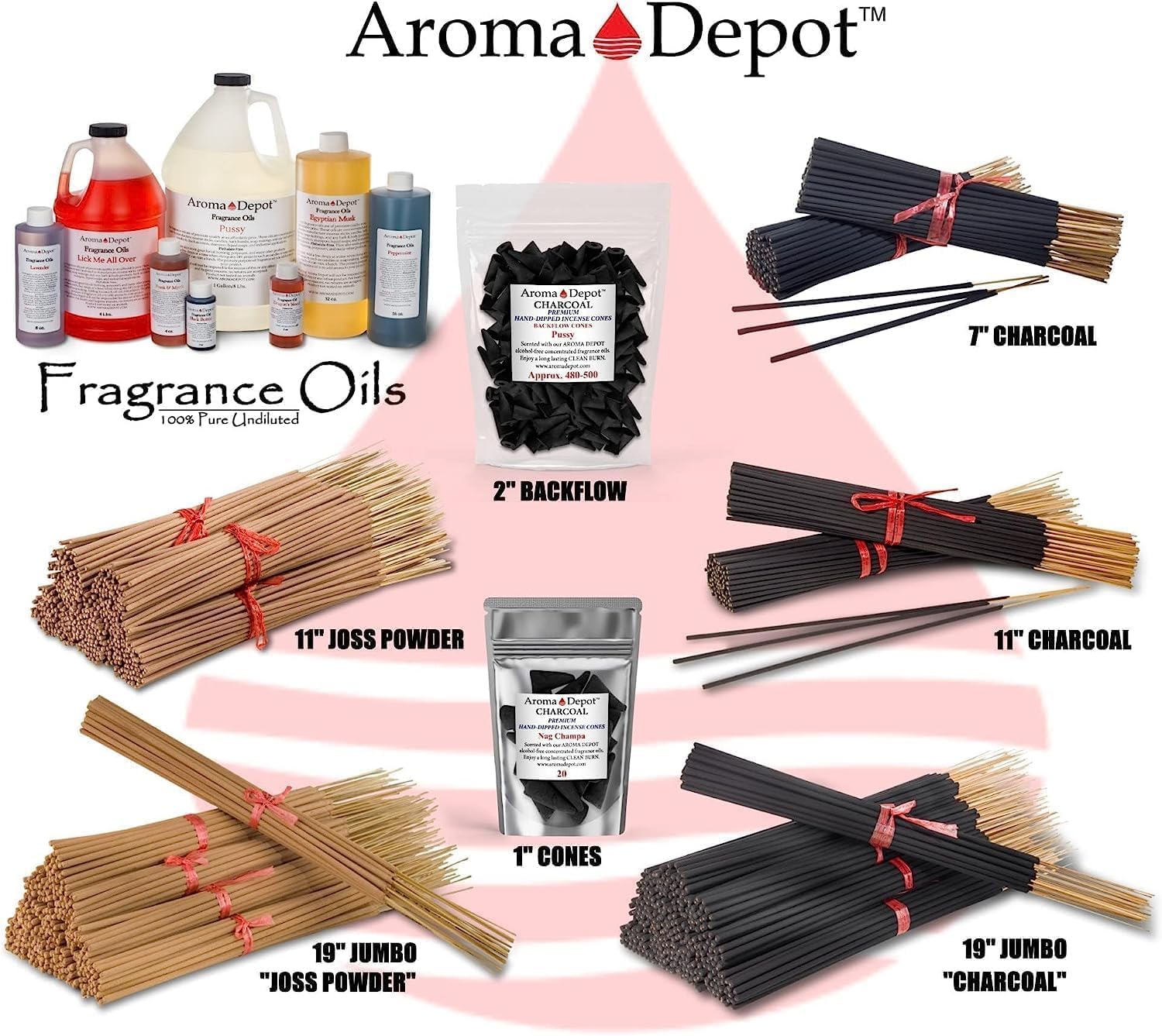 Aroma Depot Varillas de incienso más exóticas de la selva tropical de 19 pulgadas. Un paquete de aproximadamente 27 a 30 varillas, Jumbo de 19