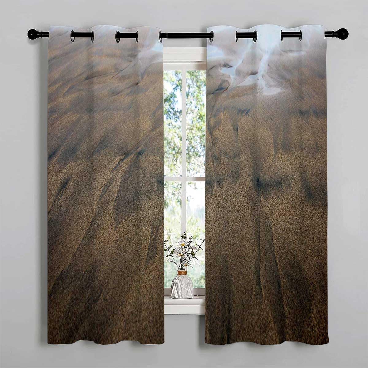 YANFENQI Cortinas para Habitacion Beach View Coast Accordion Folding Doors Interior Currains 63Inch Width by 63Inch Length,2 Panels