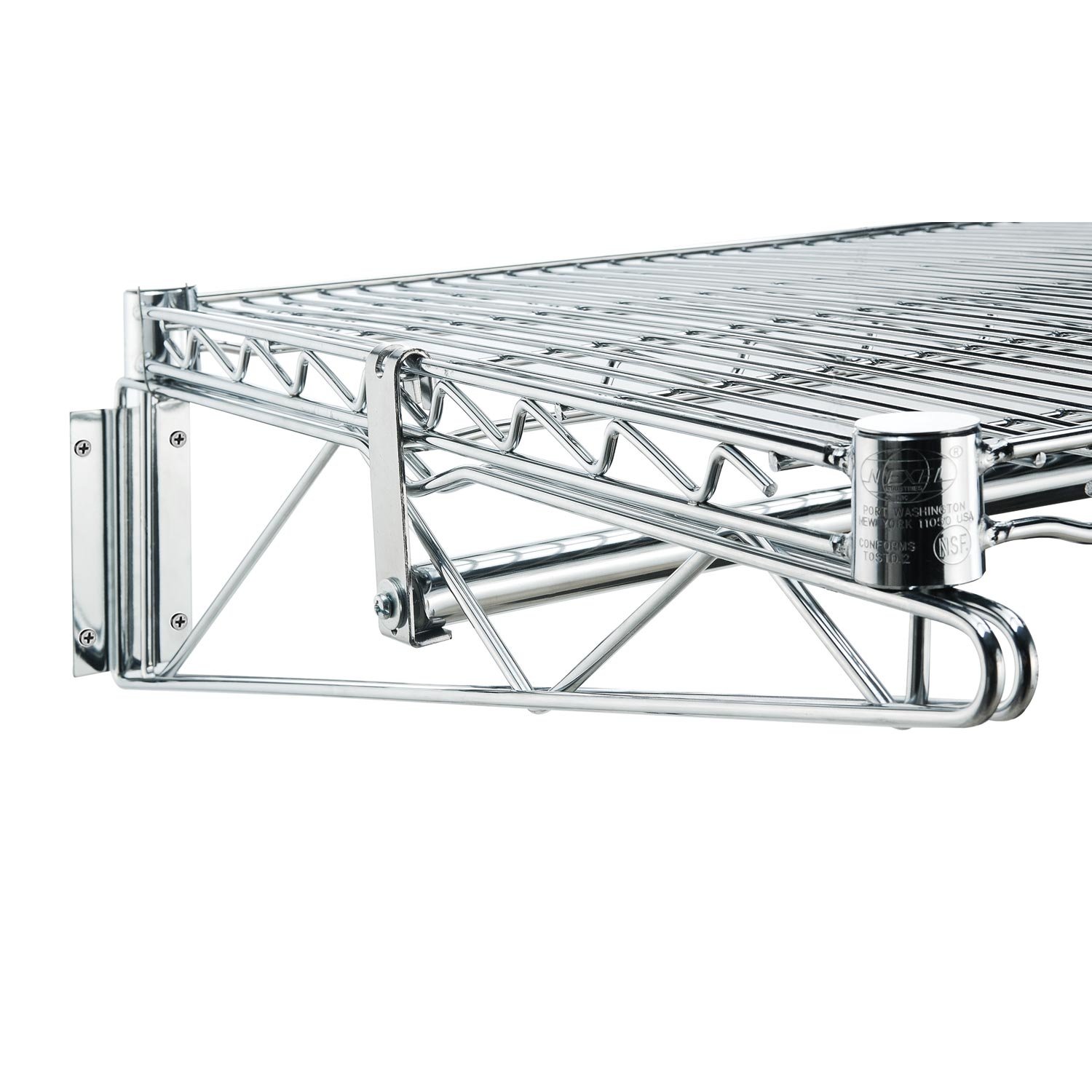Nexel Perchero comercial para montaje en pared con barra, 152.4cmde ancho x 60.96cmde profundidad x 15.24cmH, alambre de acero cromado duradero, 36