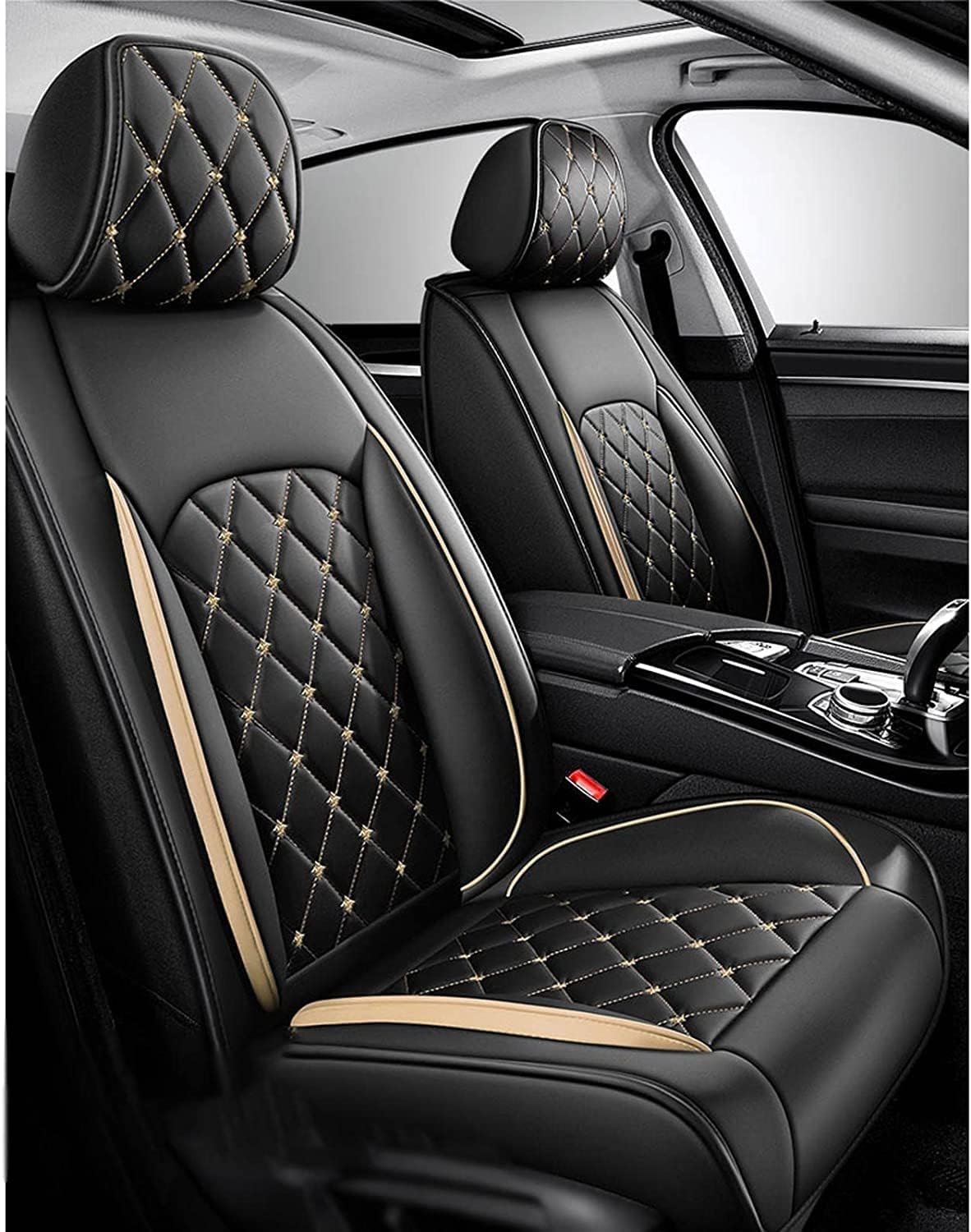 Funda de asiento de coche de 5 asientos, para VW Volkswagen T-Prime Taigo Saveiro GOL Routan Nivus Virtus Fox naranja, asiento delantero y trasero