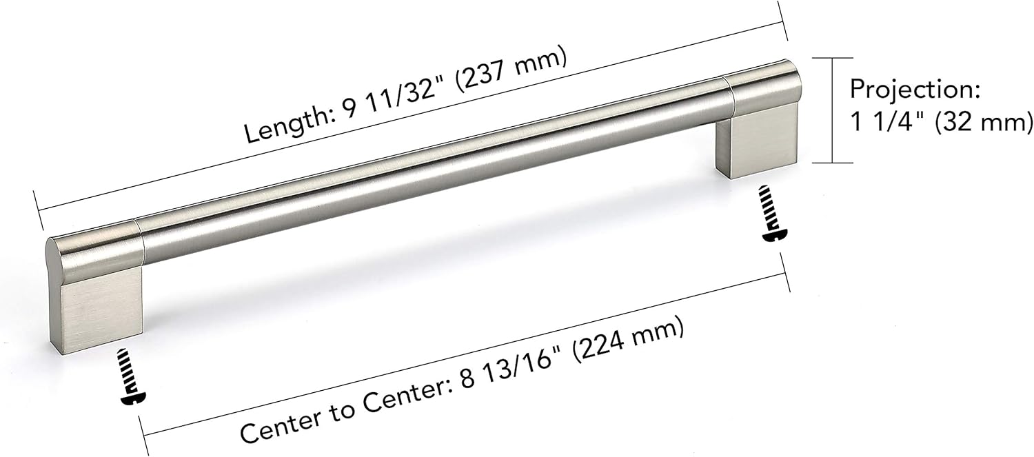Richelieu Hardware BP527224195 Avellino Collection, 8 1316 pulgadas, níquel cepillado