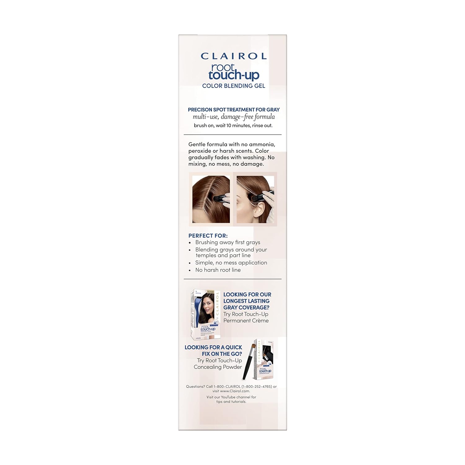 Clairol Root Touch-Up – Gel de mezcla de color semipermanente para el cabello, rojo caoba 5R, paquete de 2