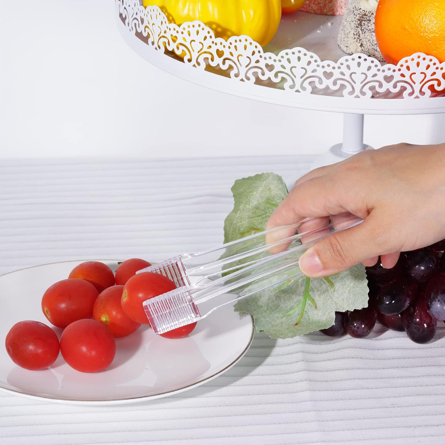 10 pinzas de plástico para servir bufé, pinzas de cocina transparentes, mini pinzas para utensilios de servir para alimentos, ensalada de hielo,