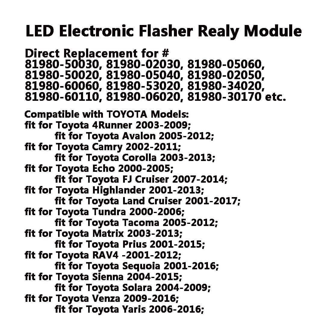 81980-50030 Conjunto de relé de intermitente LED para Toyota coche, SUV, MPV, camioneta, camiones, modelos seleccionados, señal de giro y