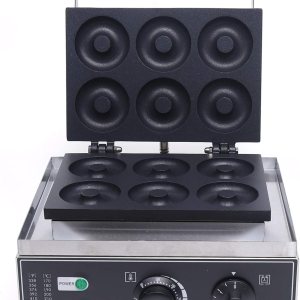 Máquina eléctrica comercial para hacer donas de gofres, temperatura de 122 a 572 para hacer donas antiadherentes de 110 V, temperatura de 122 a 572 Máquina eléctrica comercial para hacer donas de gofres, temperatura de 122 a 572 para hacer donas antiadherentes de 110 V, temperatura de 122 a 572