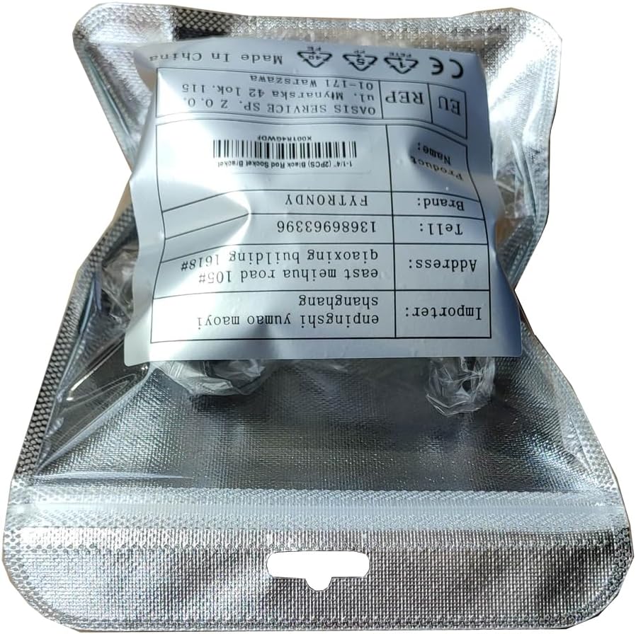 FYTRONDY Black Edition – Tubo de armario de acero inoxidable, soporte de barra de soporte de palanca de armario (1-14 pulgadas, paquete de 2)