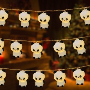 Luces nocturnas de panda de 9.8 pies, 20 luces LED en forma de panda, luces de hadas de animales para niños, dormitorio, hogar, fiesta de Pascua, Luces nocturnas de panda de 9.8 pies, 20 luces LED en forma de panda, luces de hadas de animales para niños, dormitorio, hogar, fiesta de Pascua,