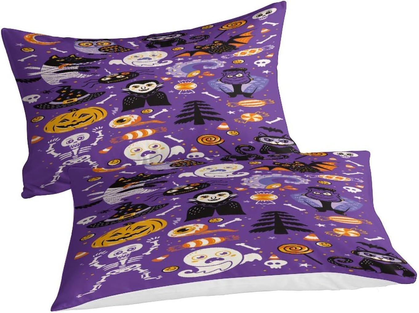Juego de funda de edredón con estampado 3D de Halloween de microfibra suave para niños y adultos, funda de edredón de calabazas de Halloween, funda