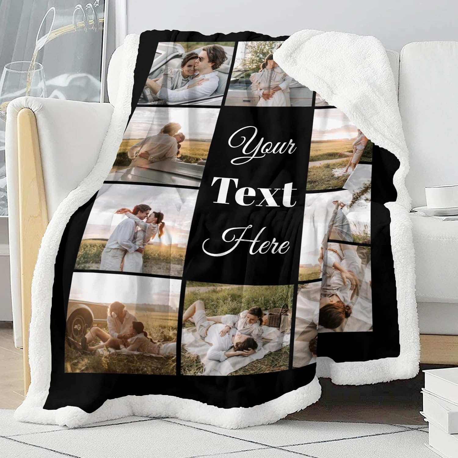 Manta personalizada con imagen, regalos personalizados para cumpleaños, aniversario, Navidad, Año Nuevo, 10 fotos, 30 x 40 pulgadas (Sherpa)