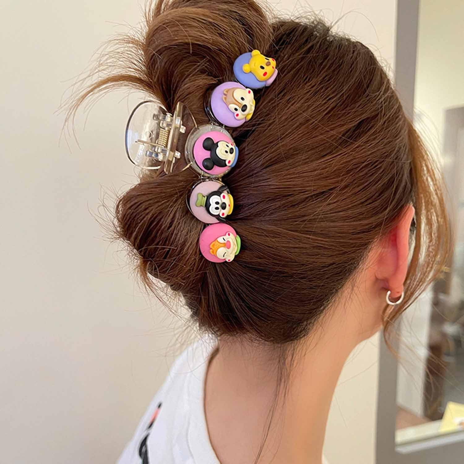 Pinzas para el cabello con diseño de caricaturas, 1 unidad, con personajes de ratón de anime, pinzas de sujeción fuerte para mujeres, accesorios