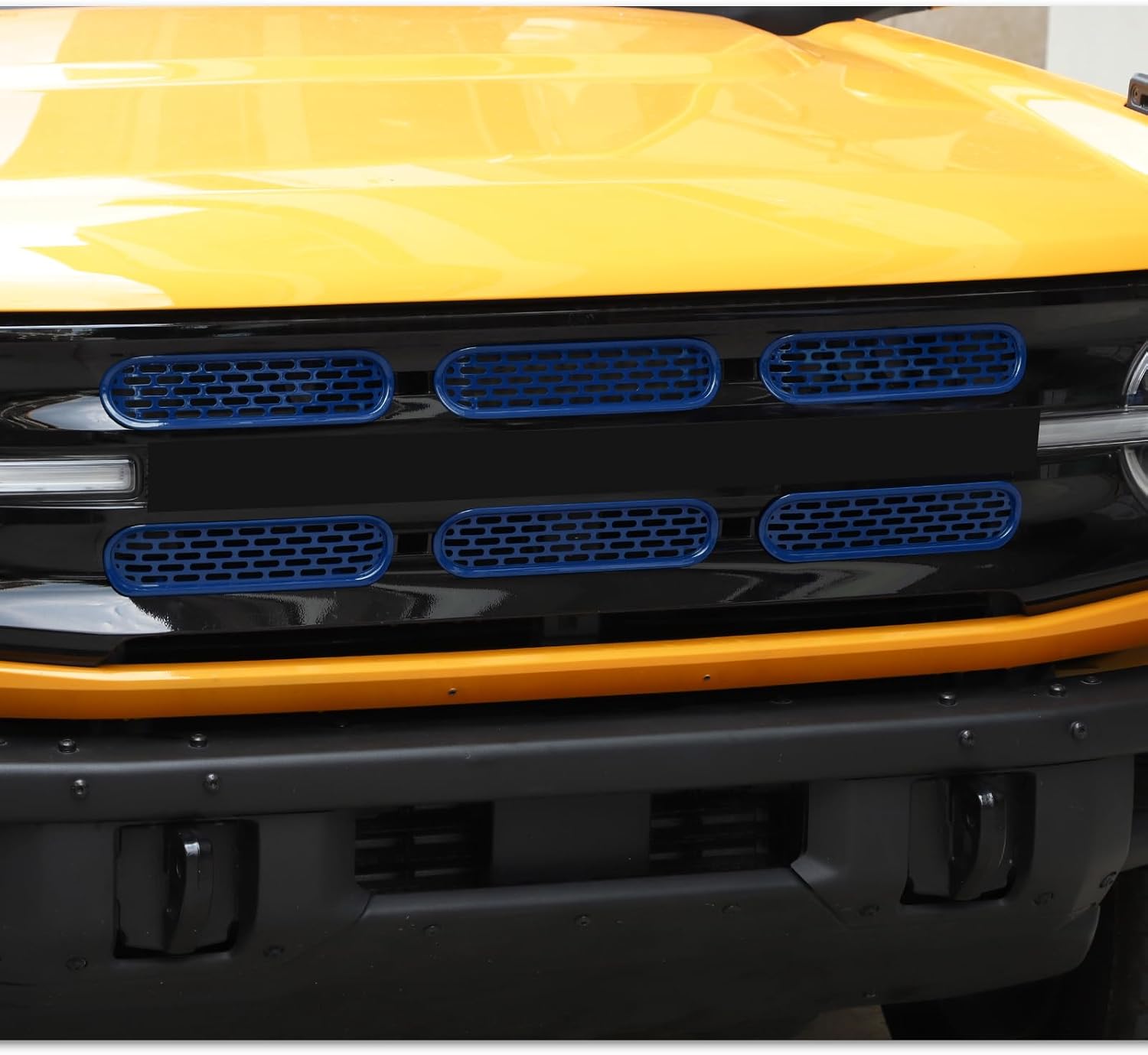 Kit de 6 piezas para parrilla delantera para parrilla delantera, accesorios exteriores de 24 puertas, para Ford Bronco 2021-2024 (azul)