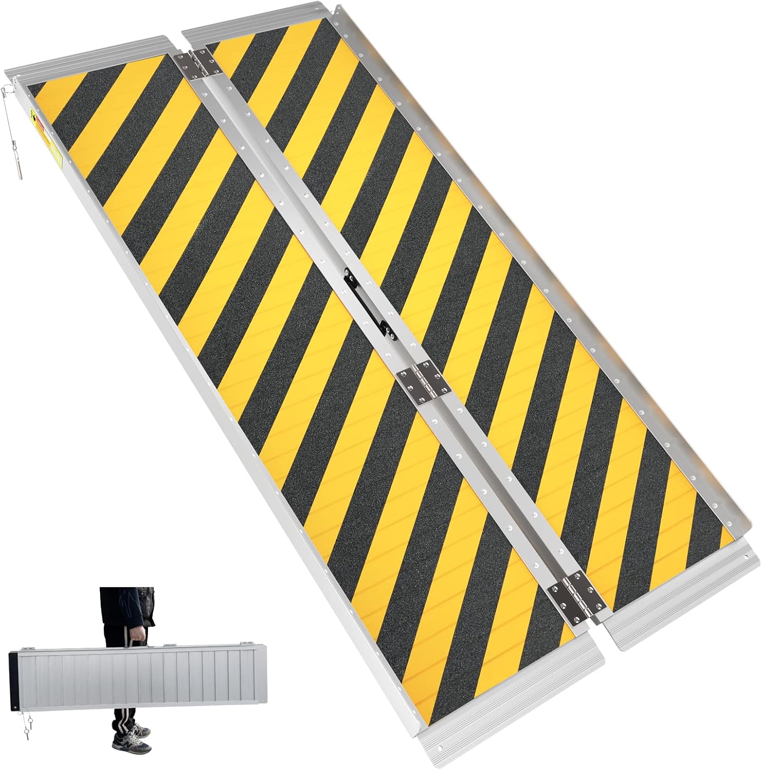 Rampa antideslizante para silla de ruedas de 5 pies, rampas para discapacitados para la entrada del hogar, rampas portátiles para escalones con