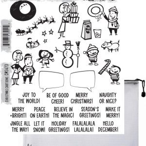 Tim Holtz Juego de sellos adhesivos de dibujos animados de Navidad, bolsa de almacenamiento de malla Carnora, lanzamiento de septiembre de 2023 Tim Holtz Juego de sellos adhesivos de dibujos animados de Navidad, bolsa de almacenamiento de malla Carnora, lanzamiento de septiembre de 2023