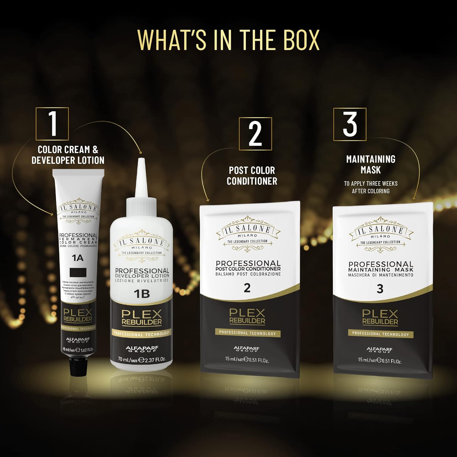 Il Salone Milano Plex Rebuilder – Crema permanente para el cabello, color rubio chocolate oscuro 6.77, kit profesional de tinte para el cabello para