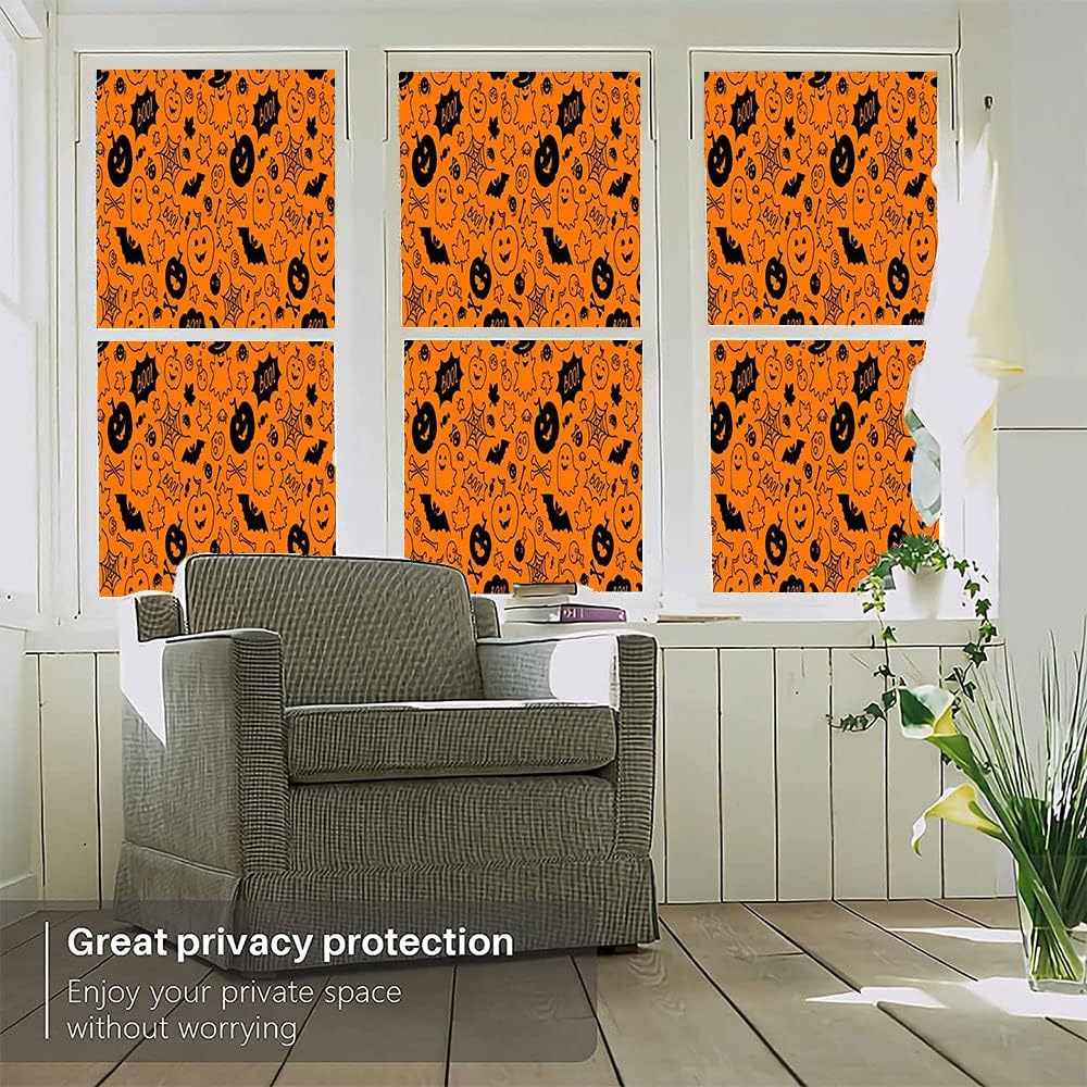 Película de ventana 3D de Halloween, patrón de estilo de Halloween, para puerta de cristal, baño, sala de estar, 17.7 pulgadas de ancho x 23.6