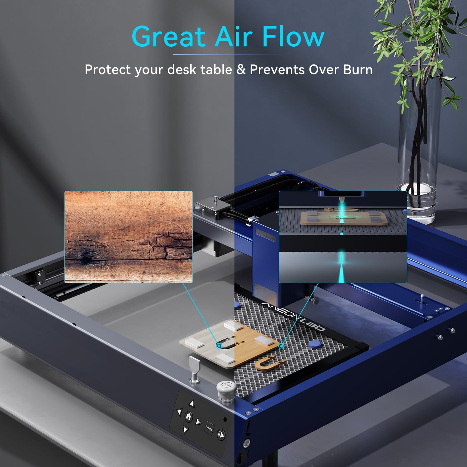 Cama láser Honeycomb – Mesa de trabajo láser de 450 × 450 × 0.866 in con panel de aluminio para XTool D1D1 Pro y la mayoría de máquinas de corte de