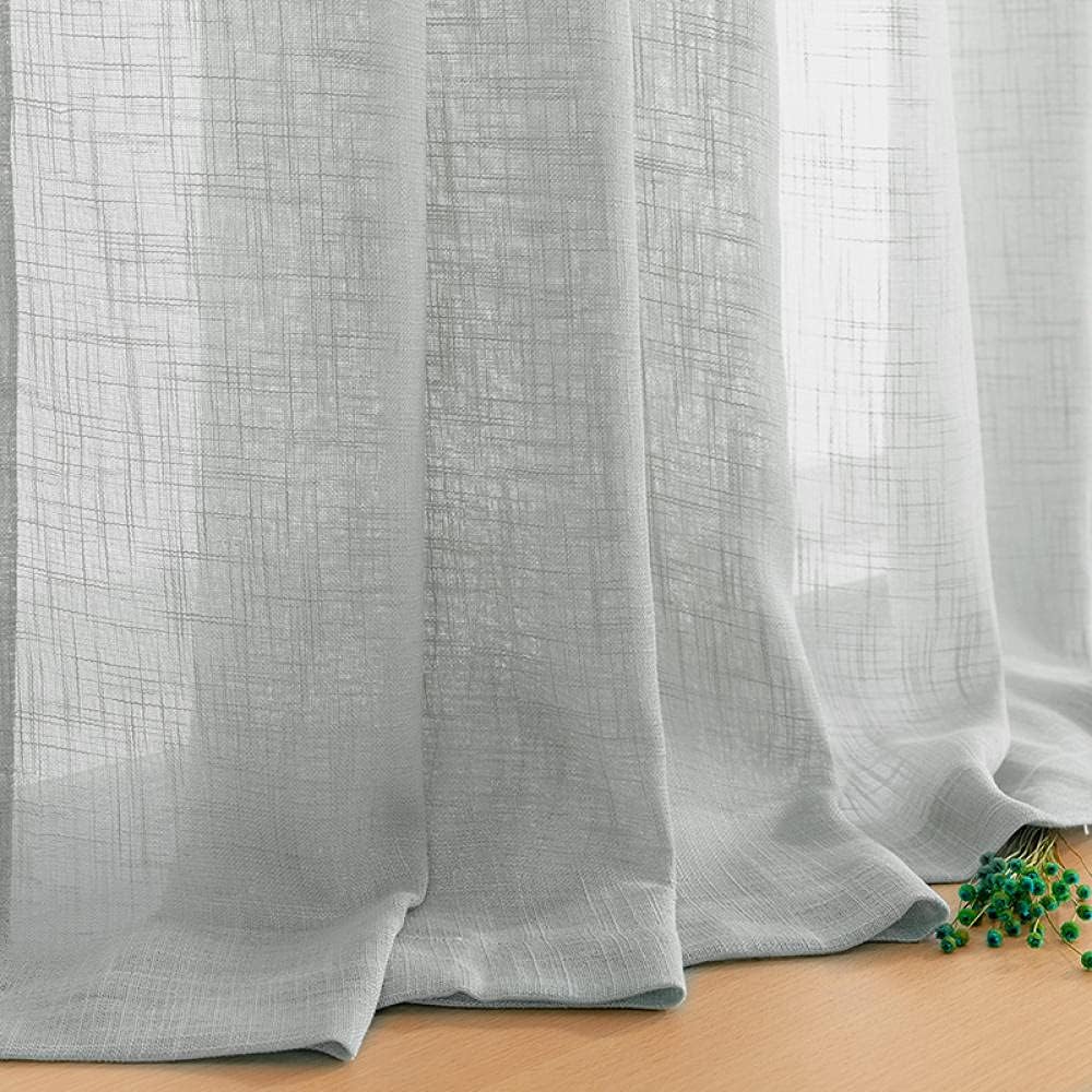 Cortina opaca moderna Tule Cortinas para Sala De Estar Soild Linho Cortinas Transparentes para O Cuarta Voile Tratamento Triagem