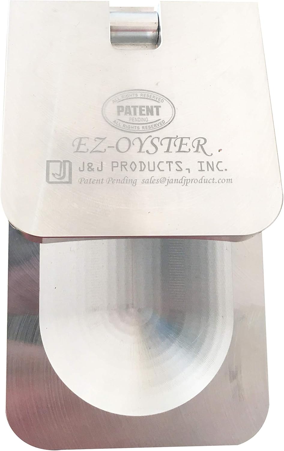 La herramienta EZ-Oyster Shucking con diseño de ángulo variable, compatible con todos los diversos tamaños de ostras, hecha de aluminio macizo.