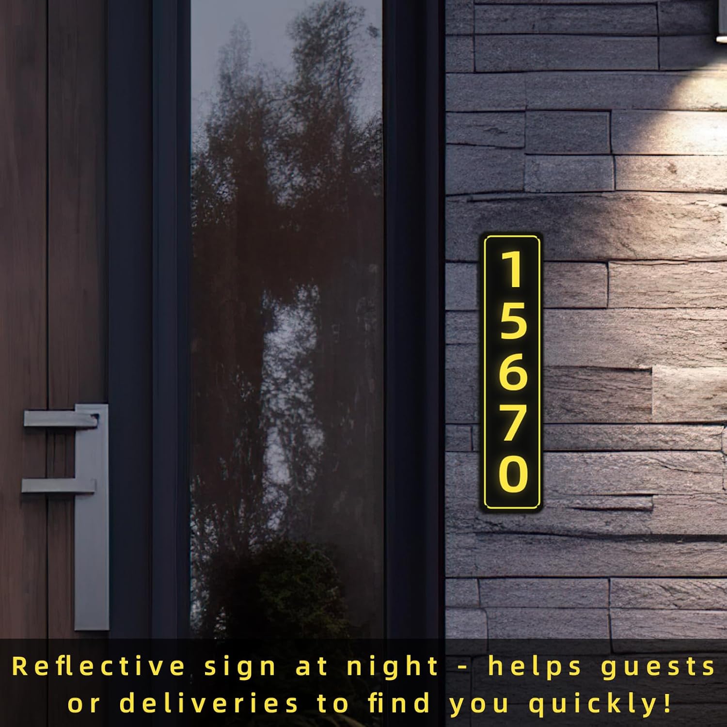 Placa reflectante personalizada para dirección de casa para exterior, placa de número de casa personalizada para buzón exterior, letrero de