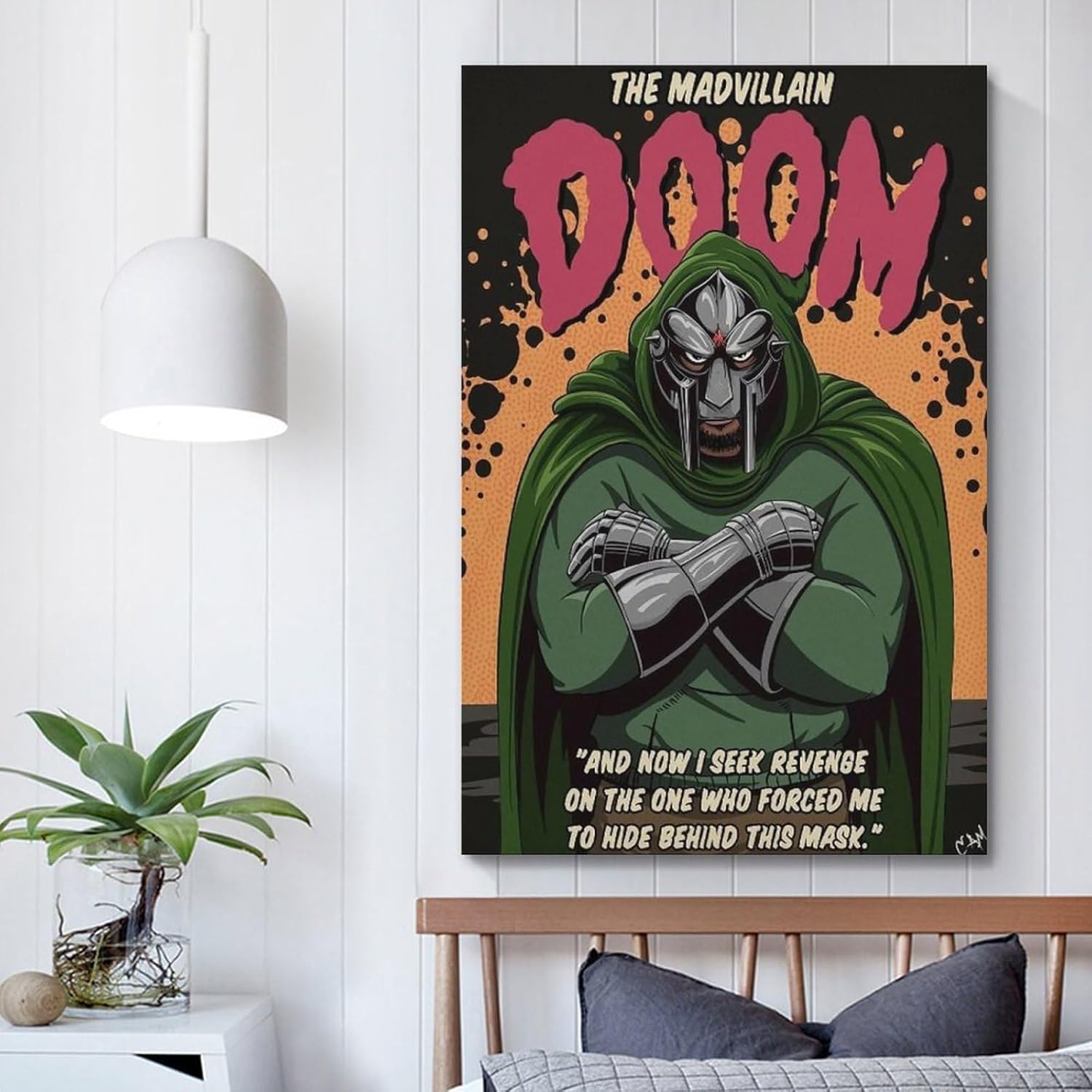 MF Doom – Póster de Madvillian, póster de lienzo para pared, decoración de sala de estar, dormitorio, 16 x 24 pulgadas (15.7 x 23.6 in), estilo sin