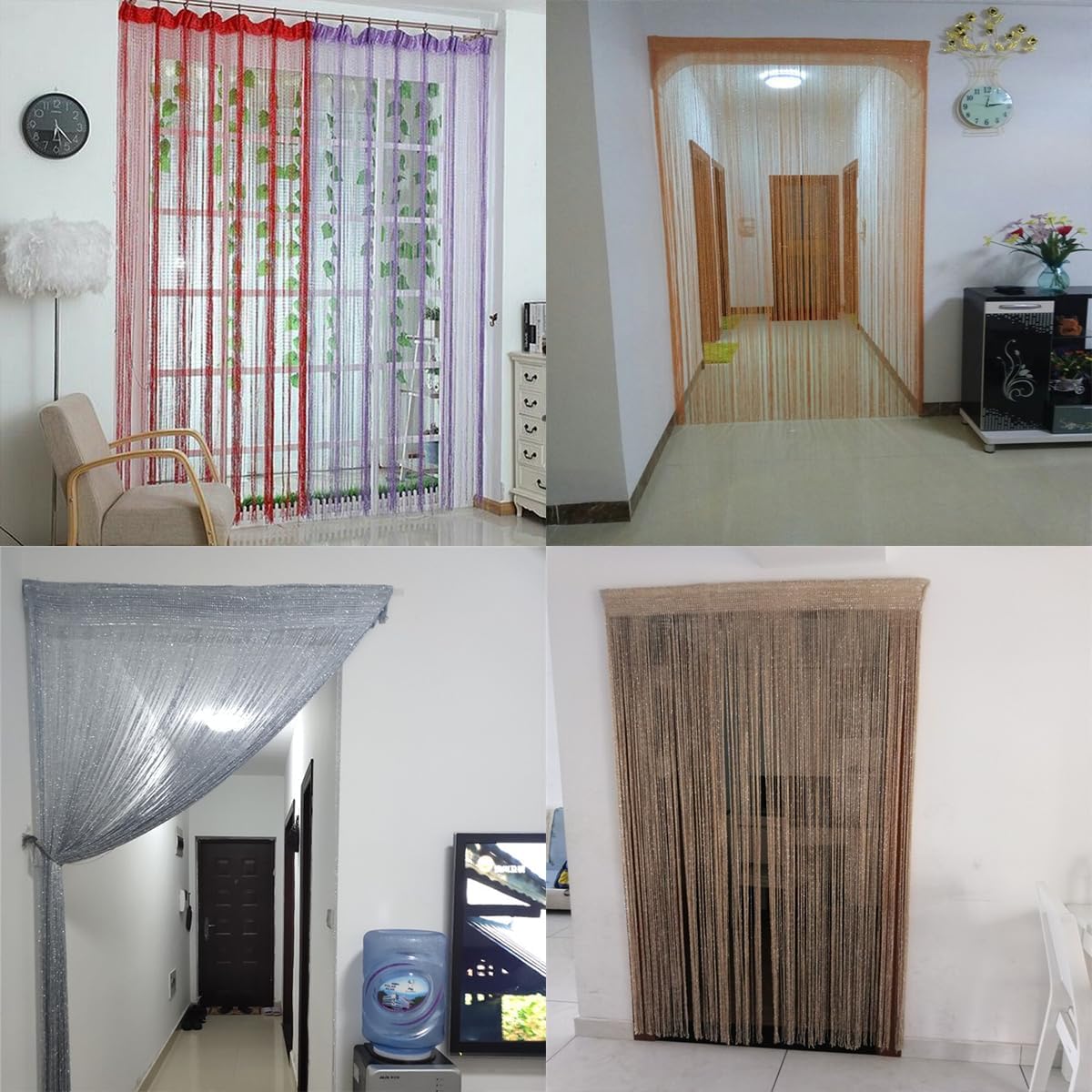 AXSDXA 78.7×39.4 in Lujo Cristal Cortina Flash Línea Brillante Borla Cadena Cortina de Puerta Ventana Divisor de Habitación Decoración del Hogar