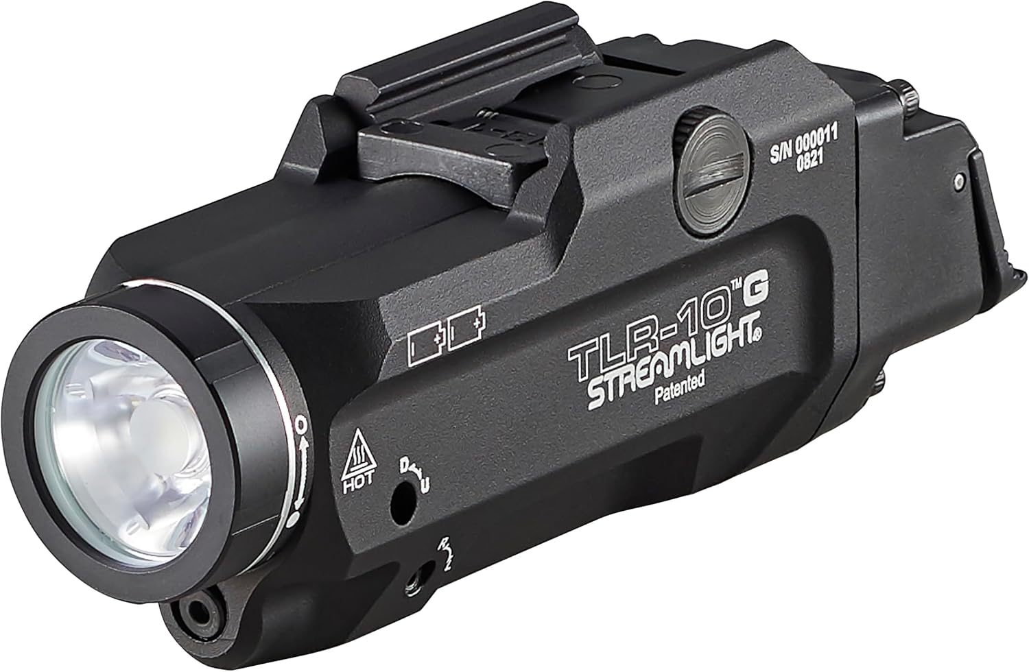 Streamlight 69473 TLR 10 G Flex – Incluye interruptor alto (montado), interruptor bajo, dos baterías de litio CR123A y kit de llaves, color negro