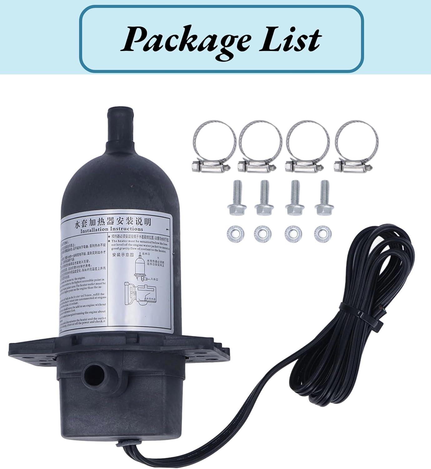 Calentador de motor, generador de circulación automática refrigerante precalentador con termostato, aleación de aluminio de 120 V, 500 W, 0-2.5 L de