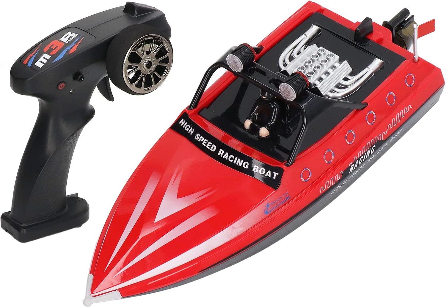 Barco a control remoto, barcos eléctricos recargables, anticolisión eléctrica de 262.5 ft RC Juguetes de vela de 9.9 mih de alta velocidad, mini